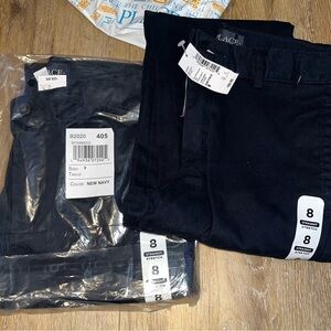 2 pairs size 8 Children’s Place Boys Uniform Stretch Straight Chino Pants Navy